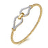 Bujukan Beads and Diamond Split Bangle Bracelet in 14K Yellow Gold - 3