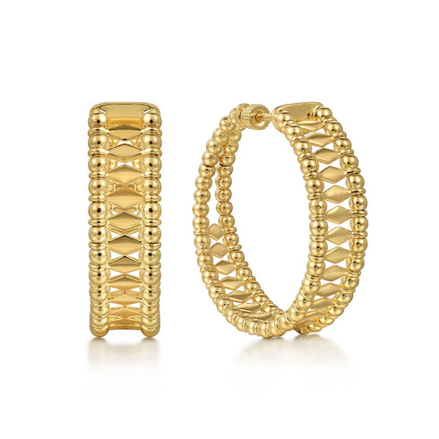 Bujukan 14K Yellow Gold Classic Hoop Earrings - 2
