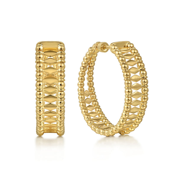 Bujukan 14K Yellow Gold Classic Hoop Earrings - 2