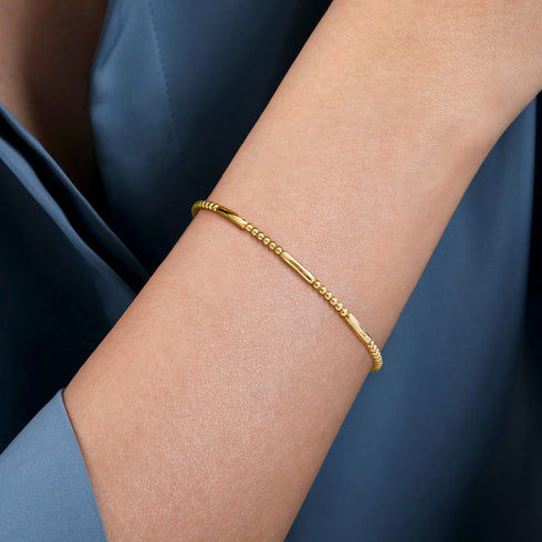 Bujukan 14K White Gold Open Bangle - 2