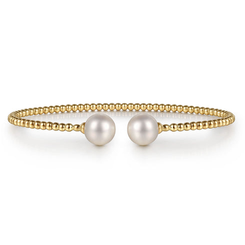 Bujukan 14K Yellow Gold Pearl Bangle Bracelet - 1