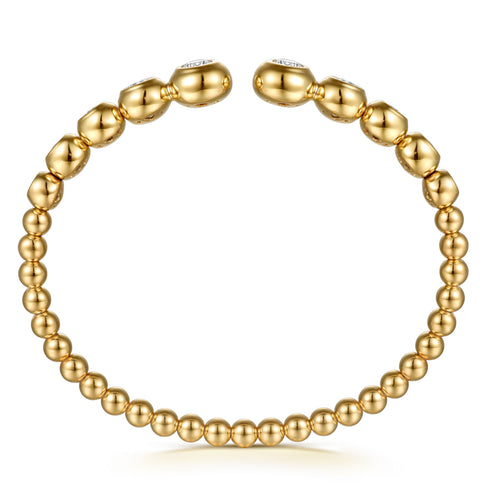 Bujukan 14K Yellow Gold and Diamond Split Bangle Bracelet - 3
