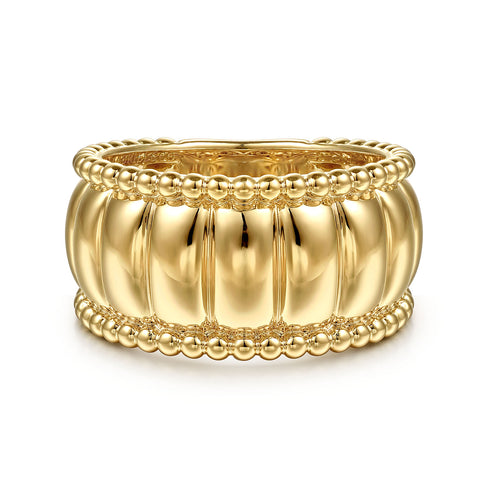 Bujukan 14K Yellow Gold Wide Band Ring - 2