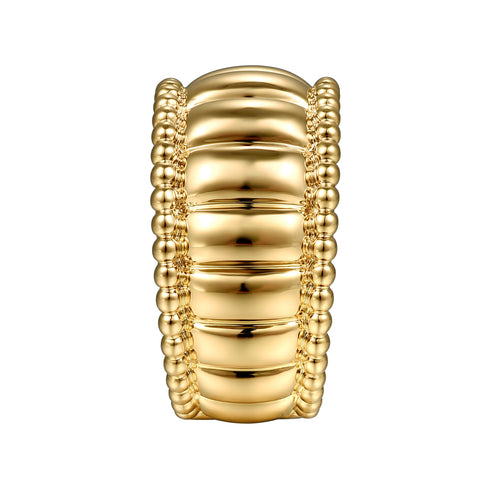 Bujukan 14K Yellow Gold Wide Band Ring - 5