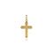 Contemporary 14K Yellow Gold Cross Pendant with Vertical Brush - 2