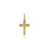 Contemporary 14K Yellow Gold Cross Pendant with Vertical Brush - 2
