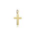 Contemporary 14K Yellow Gold Cross Pendant with Vertical Brush - 3