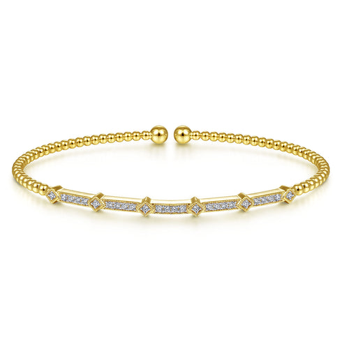 Bujukan 14K Yellow Gold Diamond Bangle Bracelet - 2