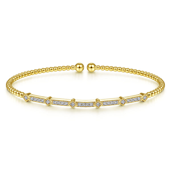 Bujukan 14K Yellow Gold Diamond Bangle Bracelet - 2