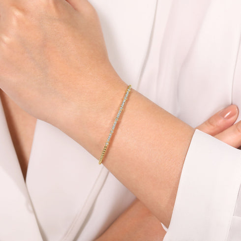 Bujukan 14K Yellow Gold Diamond Bangle Bracelet - 5