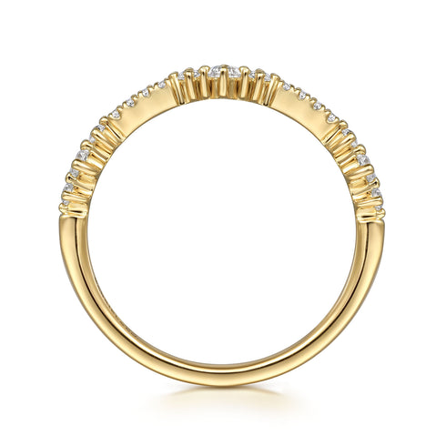 14K Yellow Gold Diamond Stackable Ring - 3