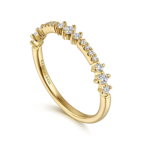 14K Yellow Gold Diamond Stackable Ring - 4