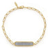 Bujukan 14K Yellow Gold Diamond Pave Wide Bar Hollow Chain Bracelet - 2