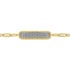 Bujukan 14K Yellow Gold Diamond Pave Wide Bar Hollow Chain Bracelet - 3