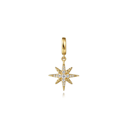 Star Charm with Detachable Bail in 14K Yellow Gold and Diamonds - 2