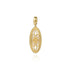 Bujukan 14K Yellow Gold Diamond and Mother of Pearl Oval Medallion Pendant - 3