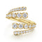 Lusso 14K Yellow Gold Double Row Diamond Bypass Ring - 2