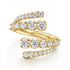 Lusso 14K Yellow Gold Double Row Diamond Bypass Ring - 2