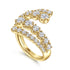 Lusso 14K Yellow Gold Double Row Diamond Bypass Ring - 4