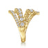 Lusso 14K Yellow Gold Double Row Diamond Bypass Ring - 5