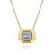 Geometric Baguette and Round Diamond Pendant Necklace in 14K Yellow Gold - 2