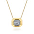 Geometric Baguette and Round Diamond Pendant Necklace in 14K Yellow Gold - 2