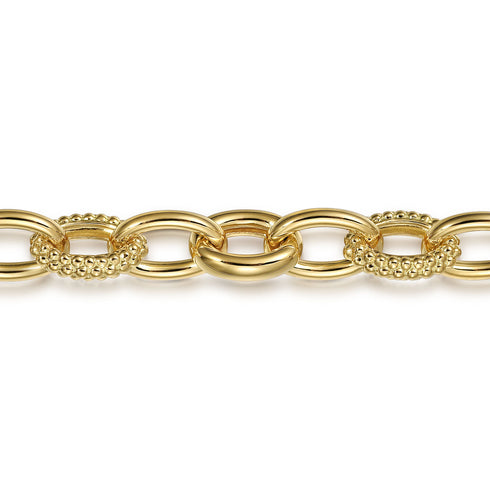 Bujukan Link Chain Bracelet in 14K Yellow Gold - 3