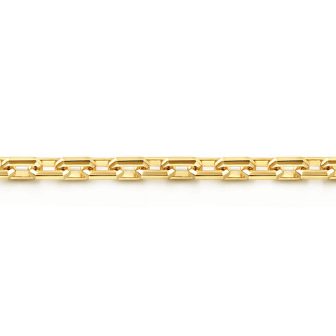 Classic 14K Yellow Gold Solid Faceted Chain Bracelet - 2