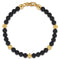 Bujukan 14K Yellow Gold and Black Titanium Sandblast Men's Beaded Bracelet - 2
