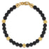 Bujukan 14K Yellow Gold and Black Titanium Sandblast Men's Beaded Bracelet - 2