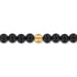 Bujukan 14K Yellow Gold and Black Titanium Sandblast Men's Beaded Bracelet - 3