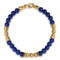 Bujukan 14K Yellow Gold Lapis Beaded Station Bracelet - 2