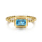 Bujukan 14K Yellow Gold Blue Topaz Stackable Ring - 2