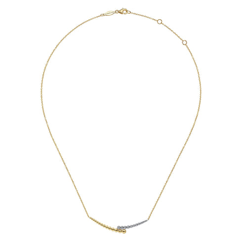 Bujukan Diamond Bar Necklace in 14K Yellow and White Gold - 2