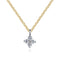 Lusso 14K Yellow/White Gold Diamond Flower Shape Pendant Necklace - 2