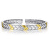 Facets 14K Yellow-White Gold Open Herringbone Cuff Bangle - 2