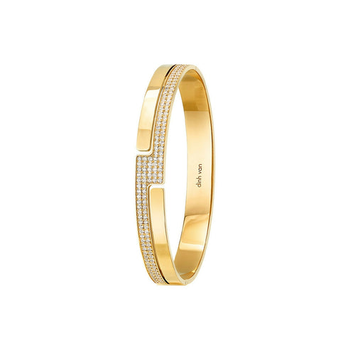 Seventies Diamond Bangle in 18K Yellow Gold - 1