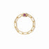 Le Cube Chain Ring in 18K Yellow Gold with Pink Sapphire - 1