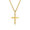 22 Inch 14K Yellow Gold Faceted Cross Pendant Necklace - 1