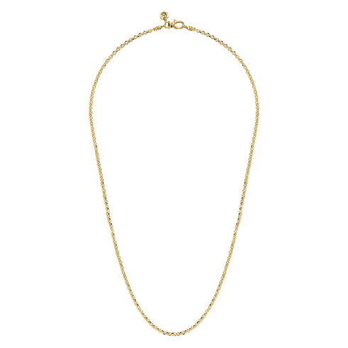 22 Inch 2.85mm 14K Yellow Gold Hollow Men's Link Chain Necklace - 3
