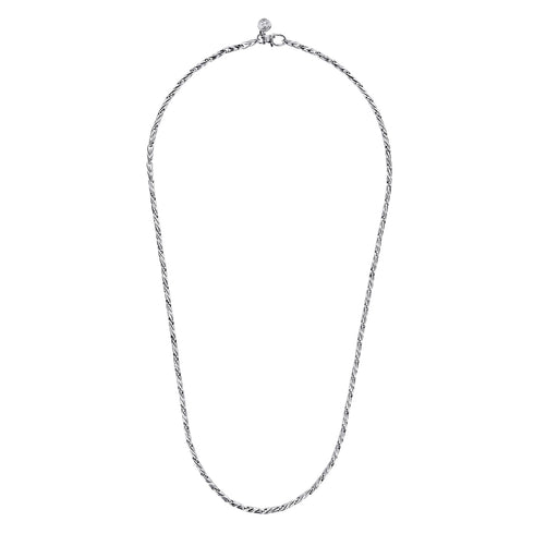 Contemporary 925 Sterling Silver Hollow Men's Link Chain Necklace - 3