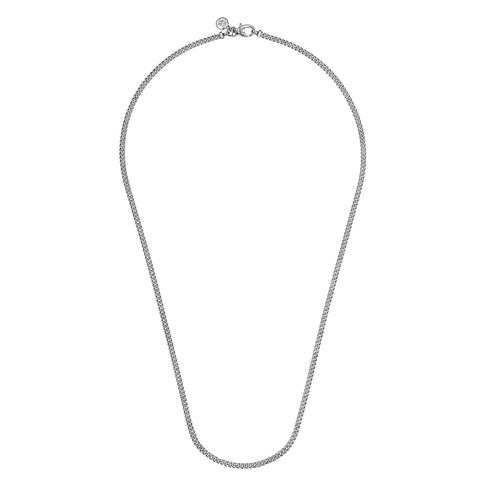 Classic 925 Silver Men's Hollow Cuban Link Chain Necklace - 2