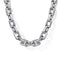Classic 22 Inch Sterling Silver Faceted Men's Link Chain Necklace - 1