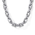 Classic 22 Inch Sterling Silver Faceted Men's Link Chain Necklace - 1