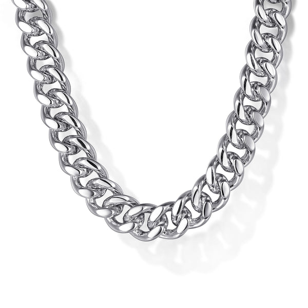 Classic 22 Inch 925 Sterling Silver Diamond Cut Cuban Link Necklace - 2