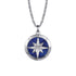 Diamond and Lapis Compass Pendant Necklace in Sterling Silver - 2
