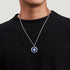Diamond and Lapis Compass Pendant Necklace in Sterling Silver - 5