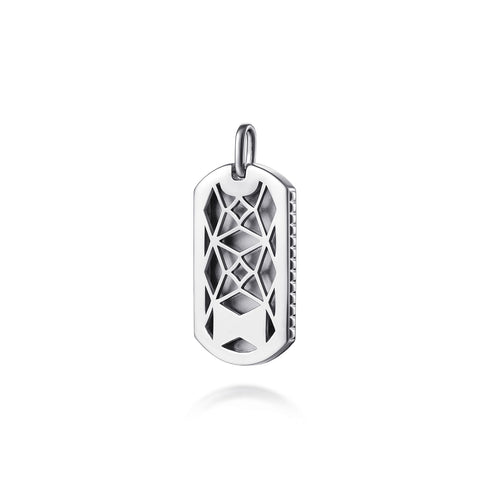 Bujukan 22 Inch 925 Sterling Silver Dog Tag Pendant Necklace - 2