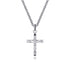 Faceted Cross Pendant Necklace in 925 Sterling Silver - 2