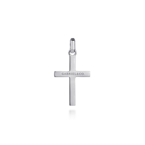 Faceted Cross Pendant Necklace in 925 Sterling Silver - 3